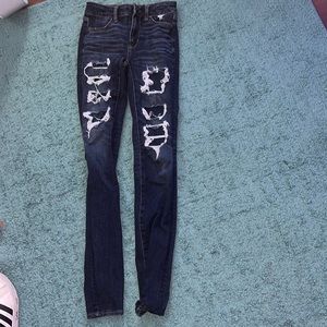 American Eagle ripped skinny jeans (size 0)